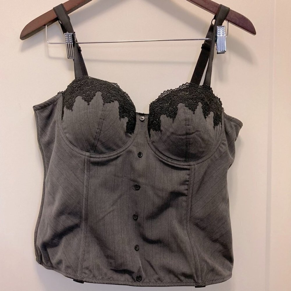 BLUSH Sz XL Bustier w/ Lace on Cups Mesh Back